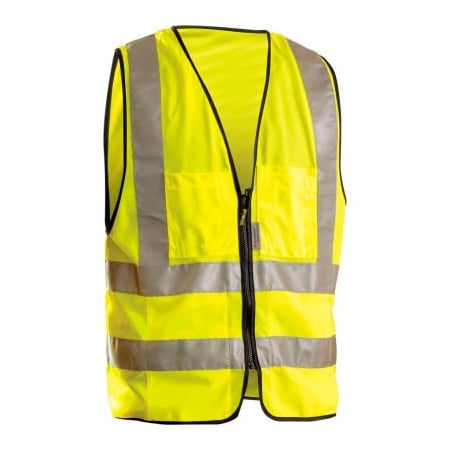 Occunomix OccuNomix Premium Solid Dual Stripe Surveyor Vest, Class 2, Hi-Vis Yellow, L, LUX-SSFS-YL LUX-SSFS-YL